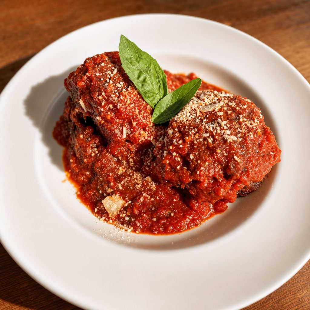 Macri's Homemade Meatball Al Forno.